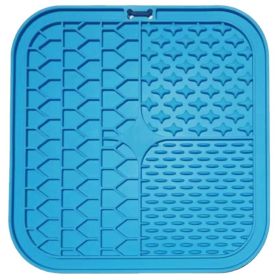 Fashion Simple Silicone Pet Slow Food Mat (Option: Blue-2 Generation Three Palace Grid)